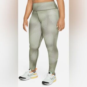 Nike Dri-Fit One Big Kids’ (Girls’) Sz S+ (Extended Size) Medium Olive‎ Leggings